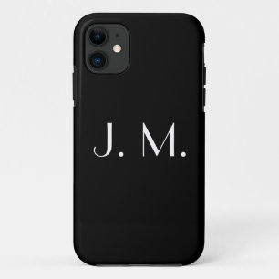 Capa Para iPhone 11 Duas Letras - Monograma Branco Mínimo