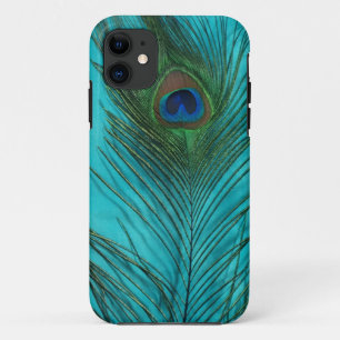 Capa Para iPhone 11 Duas penas do pavão do Aqua
