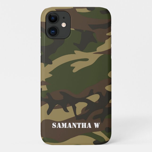 Capa Para iPhone 11 Dusty Green Camo (Verso)