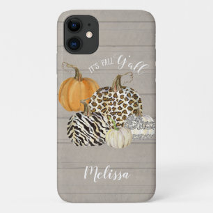 Capa Para iPhone 11 É outono, vocês todos Leopard Zebra Pumpkins com