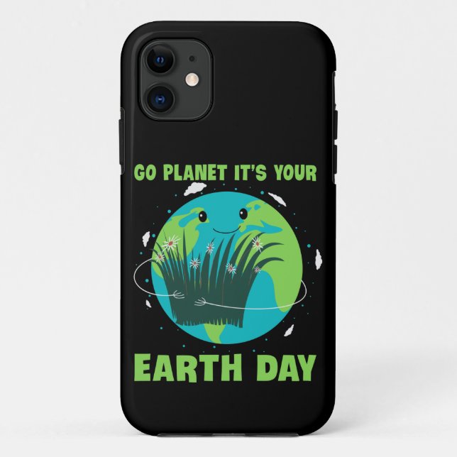 Capa Para iPhone 11 Earth Day: Go Planet It's Your Earth Day (Verso)
