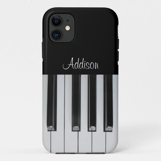 Capa Para iPhone 11 Ebony e Texto personalizado marfim (Verso)