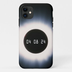 Capa Para iPhone 11 Eclipse Solar Total 2024 em Preto e Branco