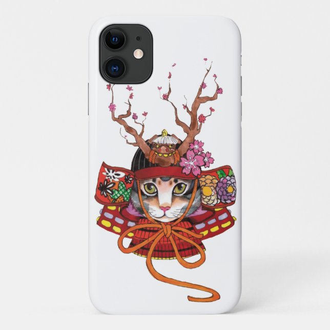 Capa Para iPhone 11 Edo Samurai Neko Kitten - Case-Mate iPhone Japonês (Verso)