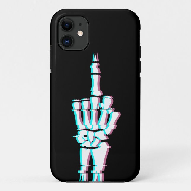 Capa Para iPhone 11 Efeito de Derrame na Mão do Dedo Diabo (Verso)