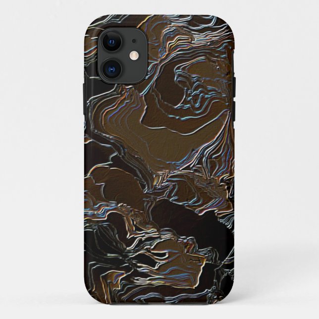 Capa Para iPhone 11 Efeito de design camuflado marrom (Verso)