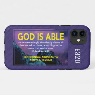 Capa Para iPhone 11 Efesianos 3:20 DEUS É CAPAZ DE Roxo Cristão