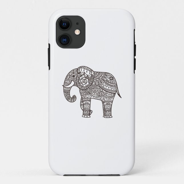 Capa Para iPhone 11 Elefante decorativo do estilo (Verso)
