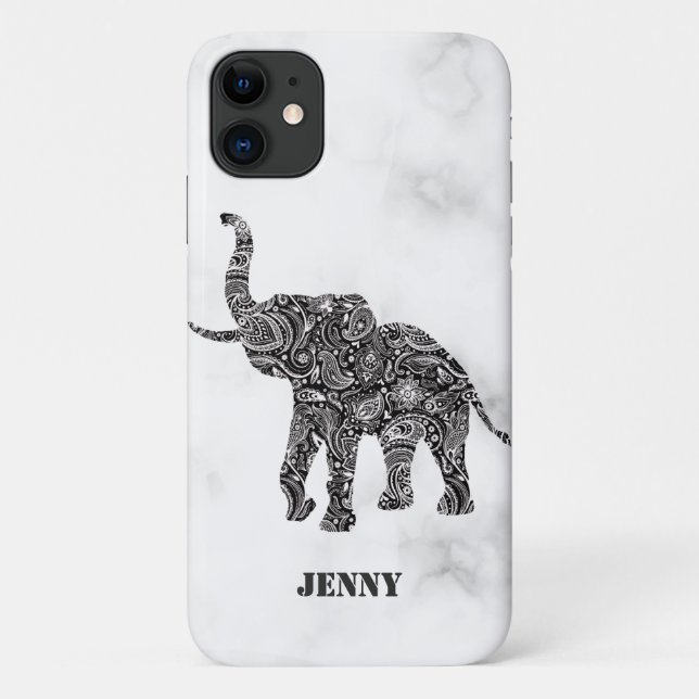 Capa Para iPhone 11 Elefante Floral (Verso)
