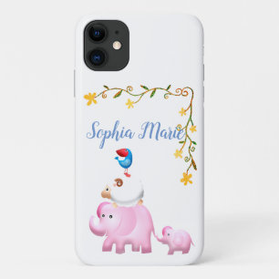 Capa Para iPhone 11 Elefantes, Torre Animal de Ovinos e Pássaros