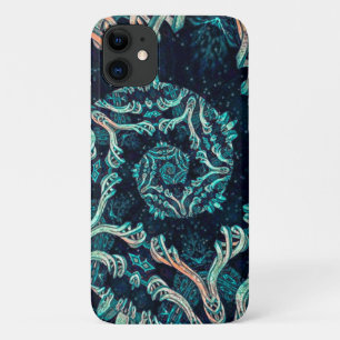 Capa Para iPhone 11 elegância fractal escura