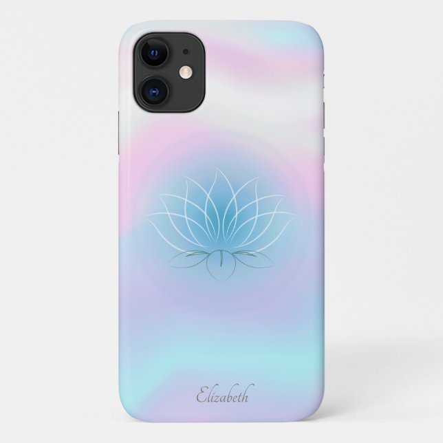Capa Para iPhone 11 Elegante Classy Lotus Holographic (Verso)