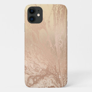 Capa Para iPhone 11 Elegante de rosa de cobre de ouro moderno