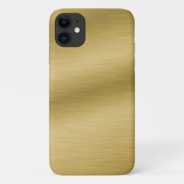 Capa Para iPhone 11 Elegante Faux escovado Dourado (Verso)