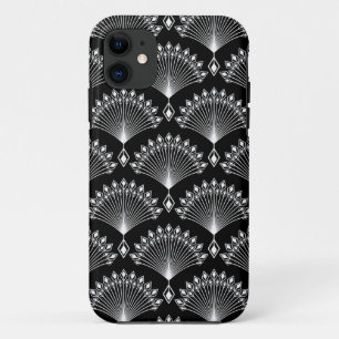 Capa Para iPhone 11 Elegante preto e branco no estilo da arte Deco