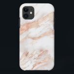 Capa Para iPhone 11 Elegante Rosa Dourada Marble Chic Chic Girly<br><div class="desc">Capa de telefone de mármore Dourada,  de cobre e giz Elegante,  apresentando veias de folha de ouro de cobre rosa em mármore clássico.</div>