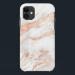 Capa Para iPhone 11 Elegante Rosa Dourada Marble Chic Chic Girly<br><div class="desc">Capa de telefone de mármore Dourada,  de cobre e giz Elegante,  apresentando veias de folha de ouro de cobre rosa em mármore clássico.</div>
