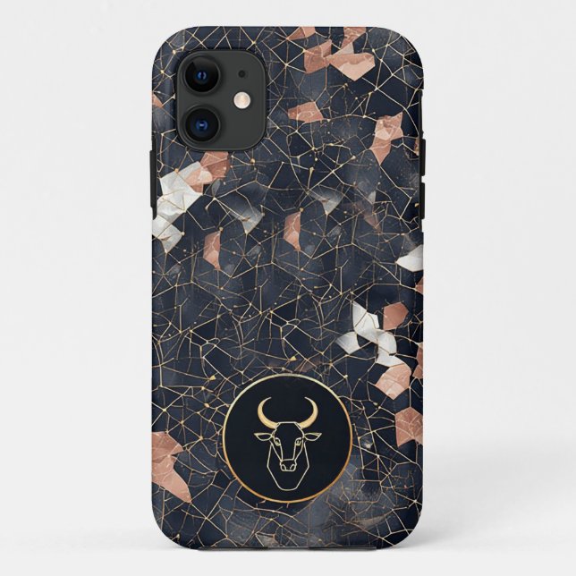 Capa Para iPhone 11 Elegante Taurus Zodiac Sinal Design (Verso)
