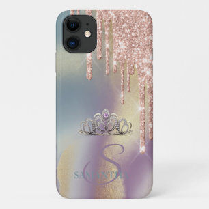 Capa Para iPhone 11 Elegante Tiara Chic Brilho Gotas Ombre