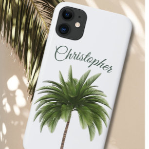 Capa Para iPhone 11 Elegante Vintage Palm Tree Personal