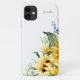 Capa Para iPhone 11 Elegante Watercolor Girassóis Floral Personalizado (Back)