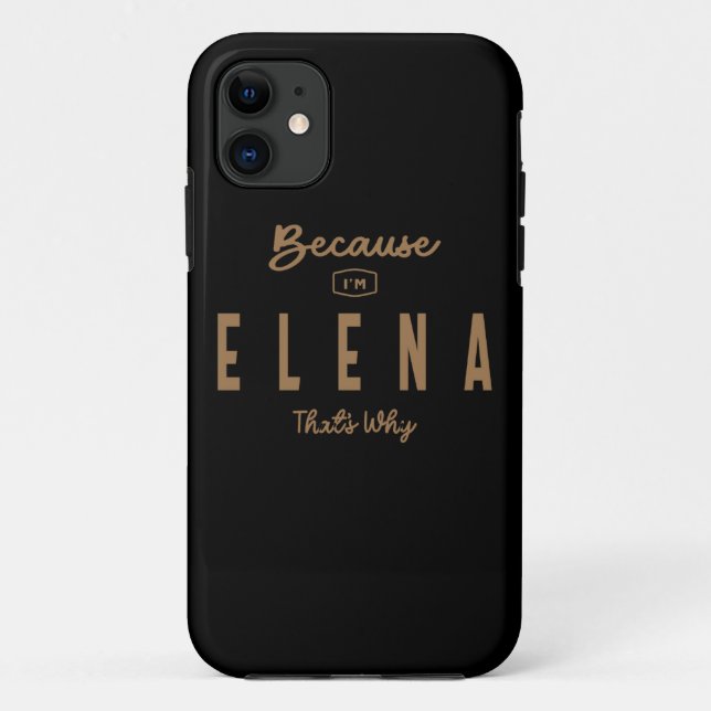 Capa Para iPhone 11 Elena Name Personalizou Birthday Name Elena (Verso)