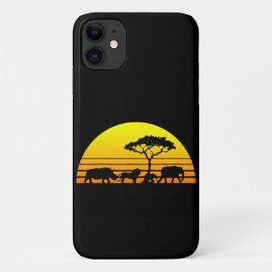 Capa Para iPhone 11 Elephant Lion Rhino Vintage Para o Rhino Lover