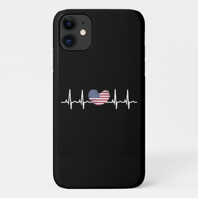 Capa Para iPhone 11 Eletrocardiografia ECG com pulsação de batimento c (Verso)