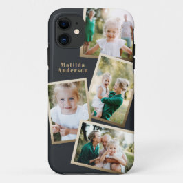 Capa Para iPhone 11 Eletrônico multifamília de fotos na moda ouro mode