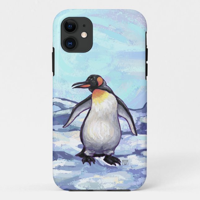 Capa Para iPhone 11 Eletrônicos de pinguim (Verso)