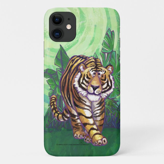 Capa Para iPhone 11 Eletrônicos de Tigre Cute (Verso)