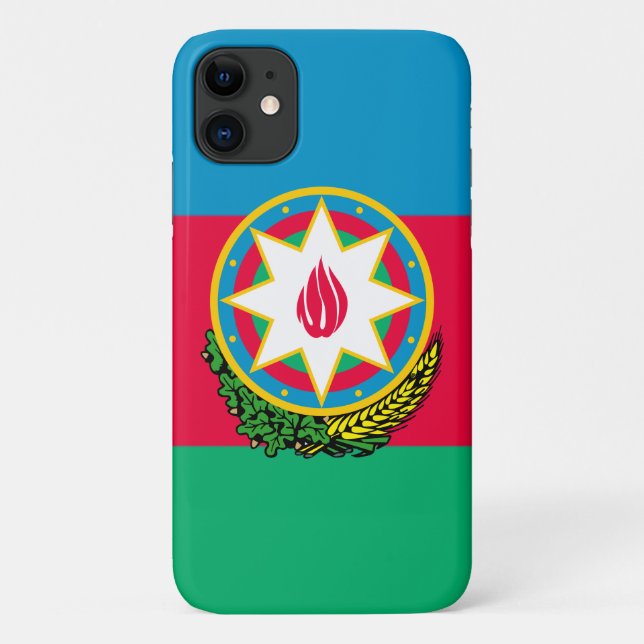 Capa Para iPhone 11 emblema do azerbaijão (Verso)