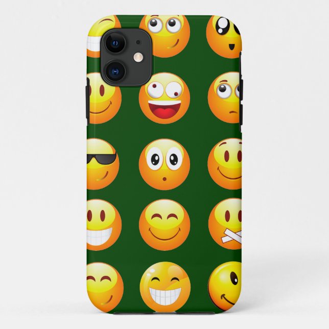 Capa Para iPhone 11 emoji verde-escuro (Verso)