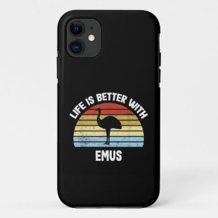 Capa Para iPhone 11 Emu com texto em alemão A vida é melhor