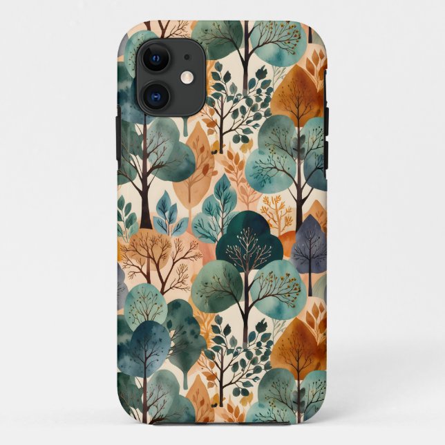 Capa Para iPhone 11 Encantando Árvores de Outono (Verso)