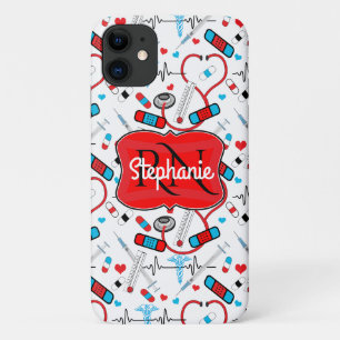 Capa Para iPhone 11 Enfermeiro de estetoscópio bonito   Nome do Padr