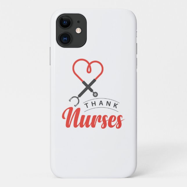 Capa Para iPhone 11 Enfermeiros Obrigados (Verso)