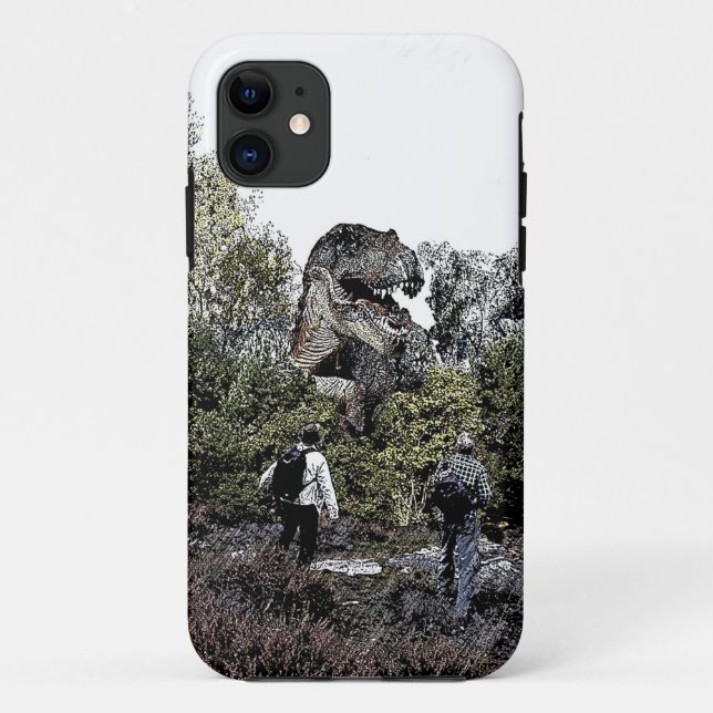 Capa Para iPhone 11 Enfrentar fora com o T-Rex (Verso)