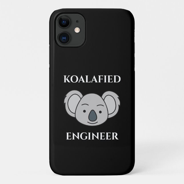 Capa Para iPhone 11 Engenheiro Koalafied Cute Koala Funny Job Pun (Verso)