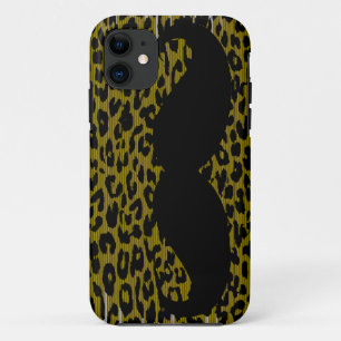 Capa Para iPhone 11 Engraçado bigode no leopardo 3