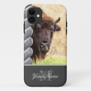 Capa Para iPhone 11 Engraçado, bison com cara de pau.