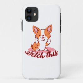 Capa Para iPhone 11 Engraçado Cachorro Corgi Em Direto Procura Isto