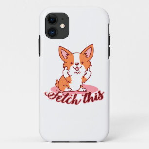 Capa Para iPhone 11 Engraçado Cachorro Corgi Em Direto Procura Isto