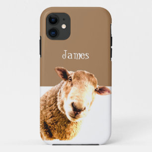 Capa Para iPhone 11 Engraçado Curioso Ovelha Fazenda Novidade Animal