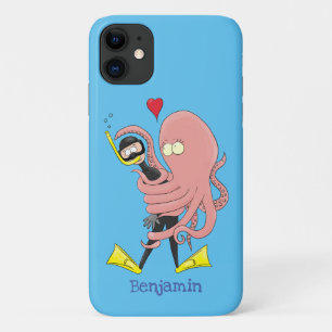 Capa Para iPhone 11 Engraçado de polvo encantador humor de desenho ani