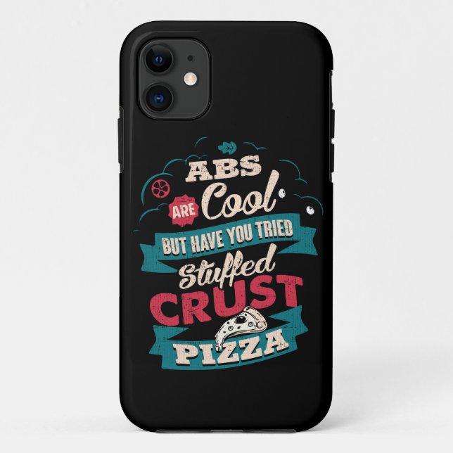 Capa Para iPhone 11 Engraçado Humor de Workout, Abs vs Pizza, Novidade (Verso)