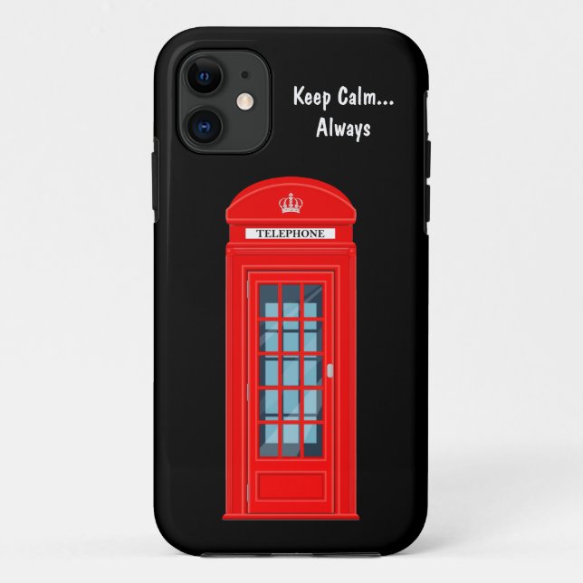 Capa Para iPhone 11 Engraçado Manter Calmo Telefone Celular (Verso)