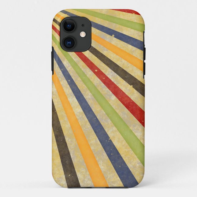 Capa Para iPhone 11 Engraçado Retro Grunge Rays + sua ideia (Verso)