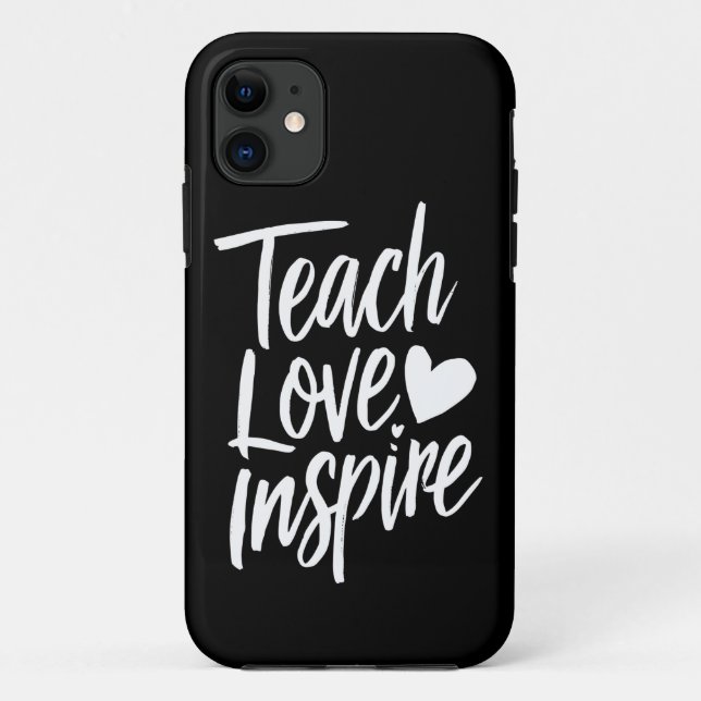 Capa Para iPhone 11 Ensine Amor Inspire Presente do Dia dos Professore (Verso)