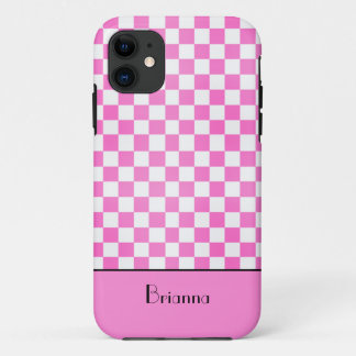 Capa Para iPhone 11 Então, a prancheta de xadrez rosa giro personaliza